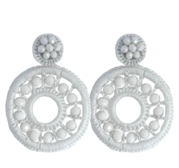 PAULIE POCKET MACY EARRINGS - WHITE