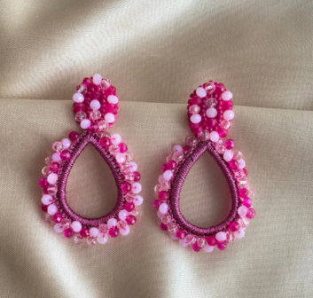 PAULIE POCKET LAUREN EARRINGS - PINK