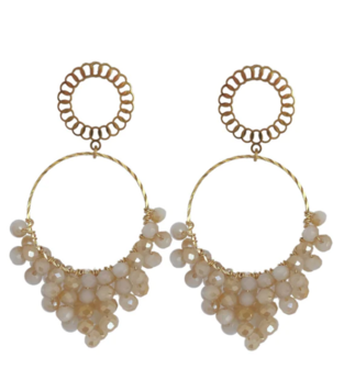 PAULIE POCKET IRIS EARRINGS - BEIGE