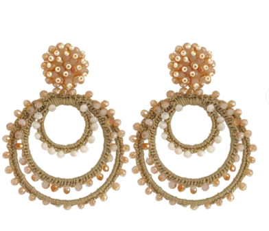 PAULIE POCKET BIBI EARRINGS - BEIGE