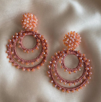 PAULIE POCKET BIBI EARRINGS - CORAL