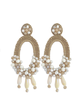 PAULIE POCKET CHARLOTTE EARRINGS - BEIGE