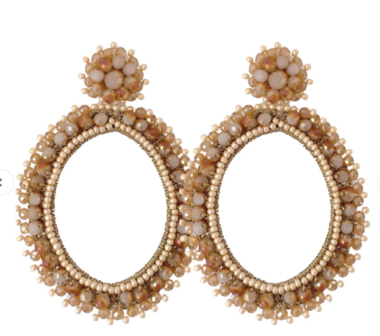 PAULIE POCKET ISABELLA EARRINGS - BEIGE