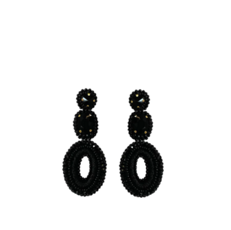  IVY STONE EARRINGS - BLACK