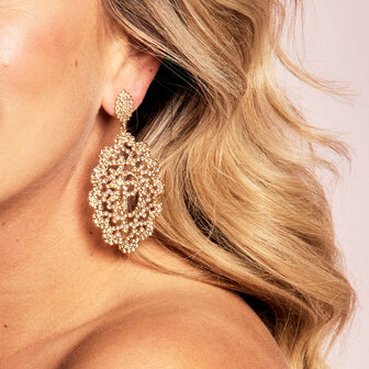 PAULIE STRASS EARRINGS - GOLD