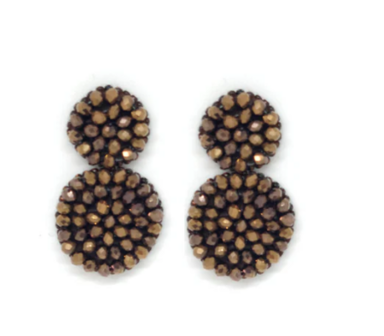 Double Beats Earrings - Brown