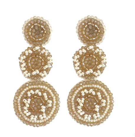 PAULIE POCKET LIV EARRINGS - BEIGE