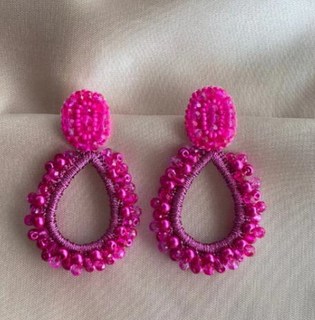 PAULIE POCKET LAUREN EARRINGS - FUCHSIA