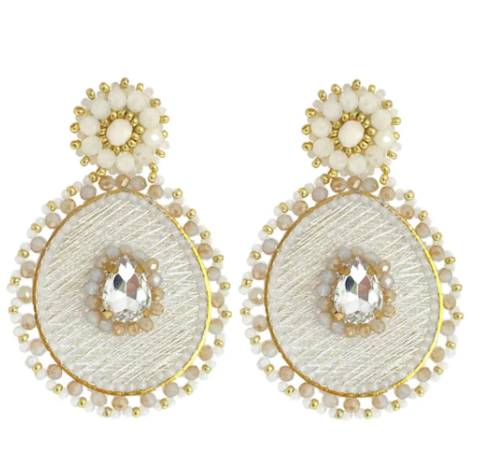 PAULIE POCKET HAILEY EARRINGS - WHITE