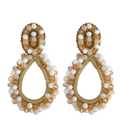 PAULIE POCKET LAUREN EARRINGS - BEIGE