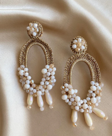 PAULIE POCKET CHARLOTTE EARRINGS - BEIGE