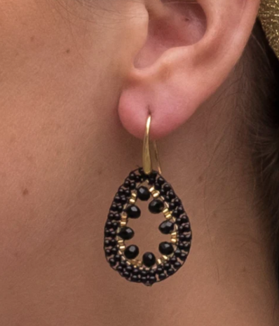 PAULIE POCKET SINGLE DROPS EARRINGS - BLACK