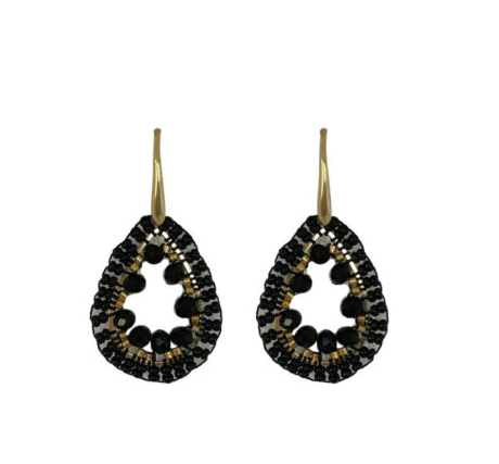 PAULIE POCKET SINGLE DROPS EARRINGS - BLACK