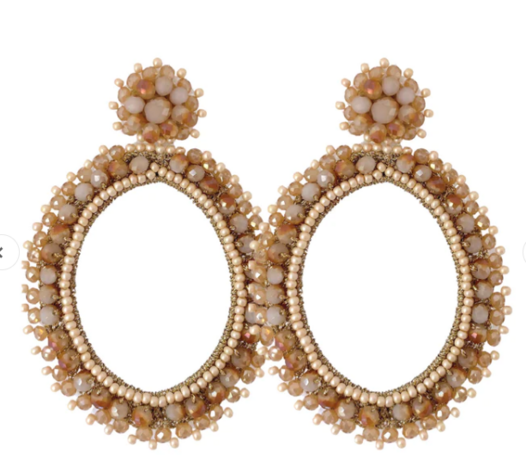 PAULIE POCKET ISABELLA EARRINGS - BEIGE