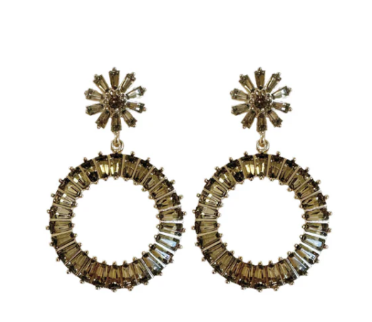 PAULIE POCKET STRASS SINGLE HOOPS EARRINGS - SILVER GOLD