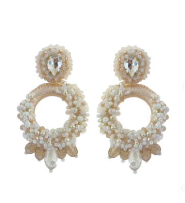 PAULIE POCKET GRANDE NOVA EARRINGS - LIGHT BEIGE