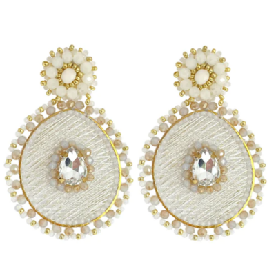 PAULIE POCKET HAILEY EARRINGS - WHITE